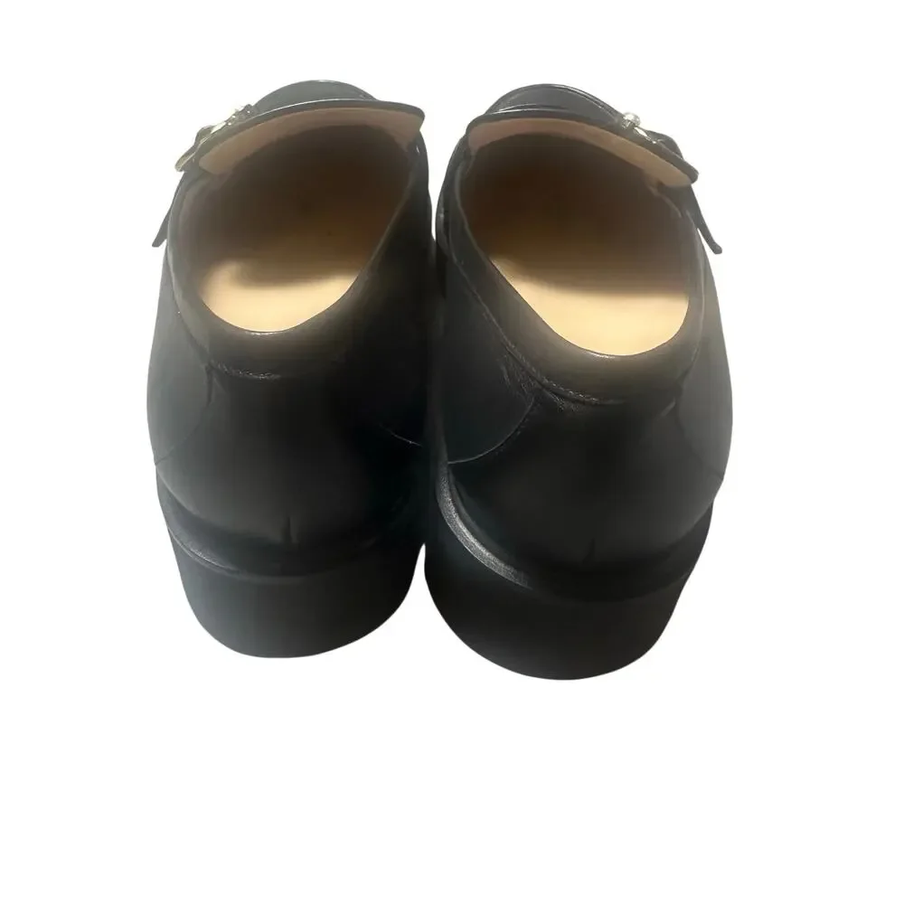 Stuart Weitzman Black Leather Brenna Loafers